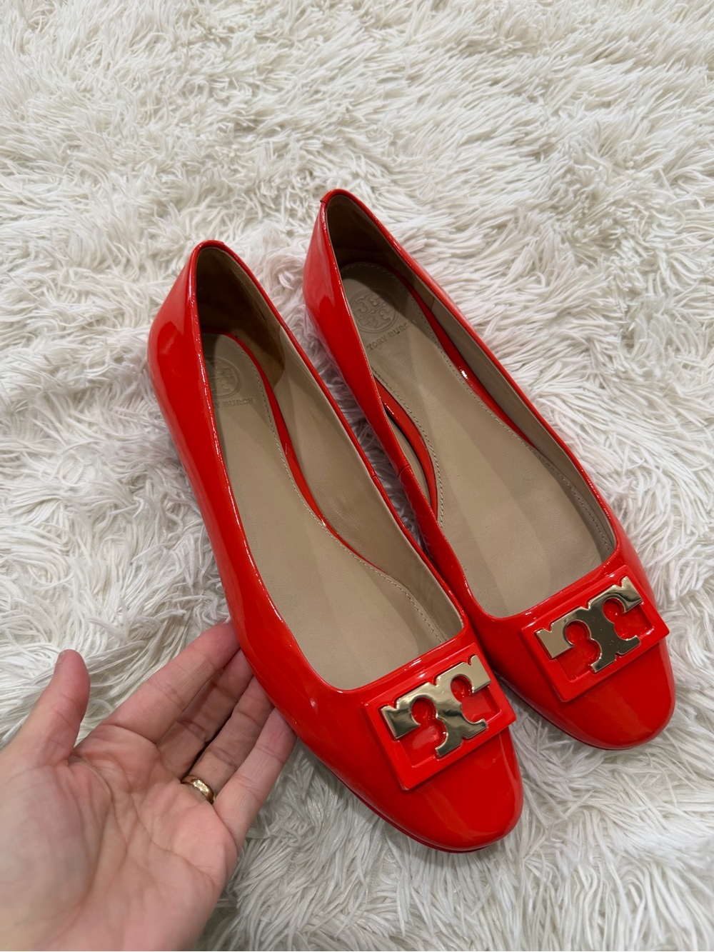 Tory Burch Flats - size 9 - samba color (red/orange)